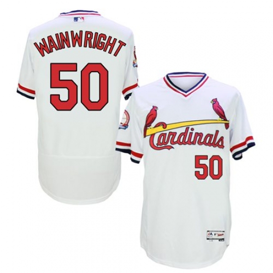 Men's Majestic St. Louis Cardinals #50 Adam Wainwright White Flexbase Authentic Collection Cooperstown MLB Jersey - Ujersey