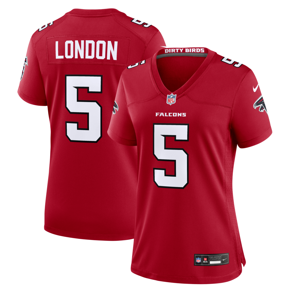 Women's Atlanta Falcons Drake London Nike Red Game Jersey - ujerseystore
