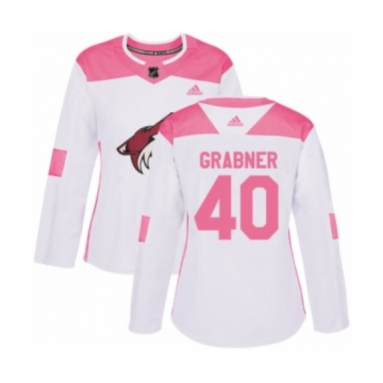 Women's Adidas Arizona Coyotes #40 Michael Grabner Authentic White  Pink Fashion NHL Jersey - Ujersey