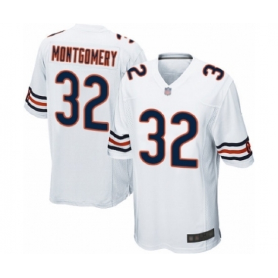 Men's Chicago Bears #32 David Montgomery Game White Football Jersey - Ujersey
