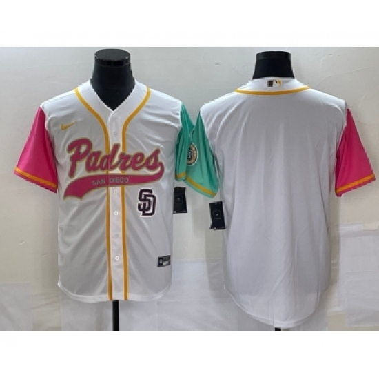Men's San Diego Padres Blank White NEW 2023 City Connect Cool Base Stitched Jersey1 - Ujersey