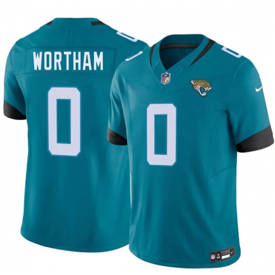 Men's Jacksonville Jaguars #0 Michael Wortham Teal 2026 Draft F.U.S.E. Vapor Untouchable Limited Football Stitched Jersey - Ujersey