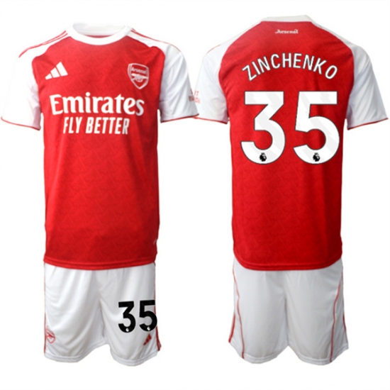 Men's Arsenal F.C #35 Oleksandr Zinchenko 2026 Red Home Soccer Jersey Suit