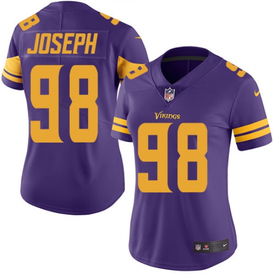 Women's Nike Minnesota Vikings #98 Linval Joseph Elite Purple Rush Vapor Untouchable NFL Jersey - Ujersey