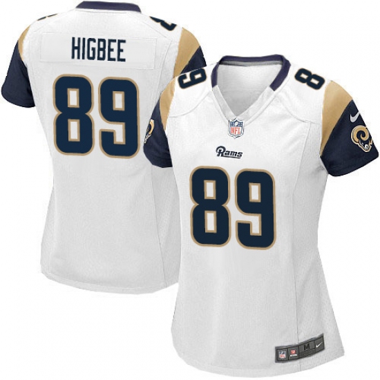 Women's Nike Los Angeles Rams #89 Tyler Higbee Game White NFL Jersey