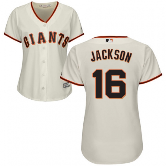 Women's Majestic San Francisco Giants #16 Austin Jackson Replica Cream Home Cool Base MLB Jersey - Ujersey