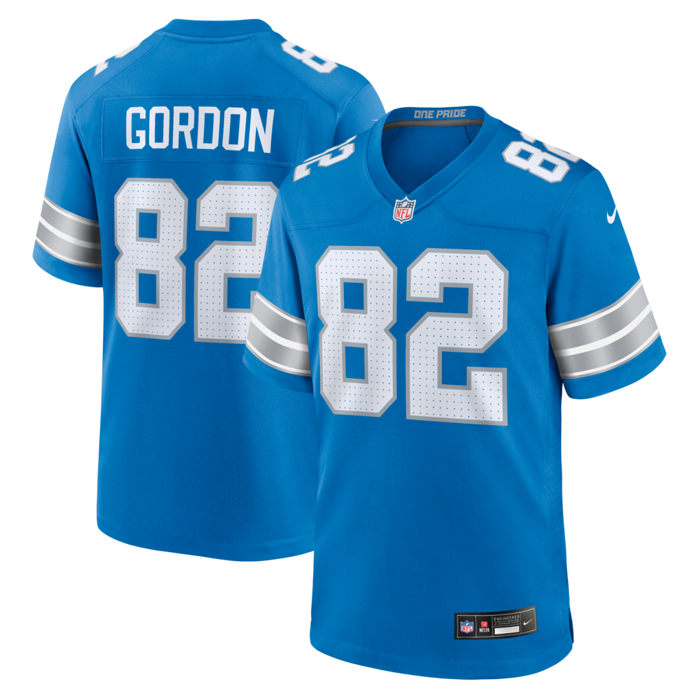 Men's Detroit Lions Thomas Gordon Nike Blue Team Game Jersey