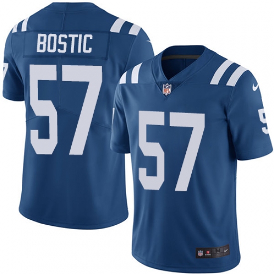 Men's Nike Indianapolis Colts #57 Jon Bostic Royal Blue Team Color Vapor Untouchable Limited Player NFL Jersey - Ujersey
