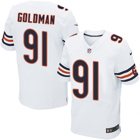 Men's Nike Chicago Bears #91 Eddie Goldman Elite White NFL Jersey - Ujersey
