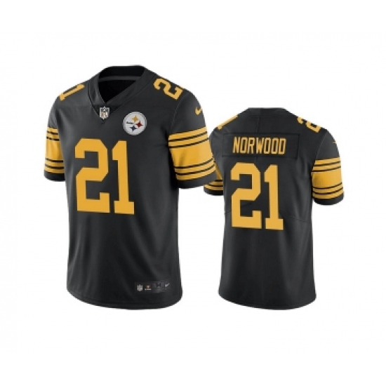 Men's Pittsburgh Steelers #21 Tre Norwood Black Color Rush Limited Stitched Jersey - Ujersey