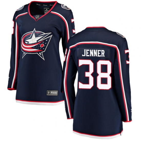 Women's Columbus Blue Jackets #38 Boone Jenner Fanatics Branded Navy Blue Home Breakaway NHL Jersey - Ujersey