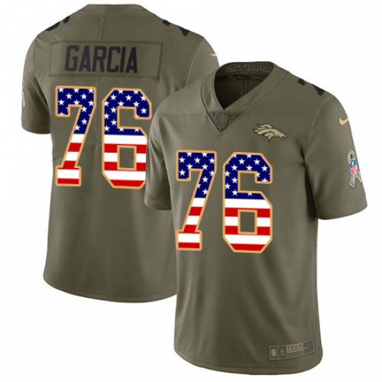 Men's Nike Denver Broncos #76 Max Garcia Limited Olive/USA Flag 2017 Salute to Service NFL Jersey - Ujersey