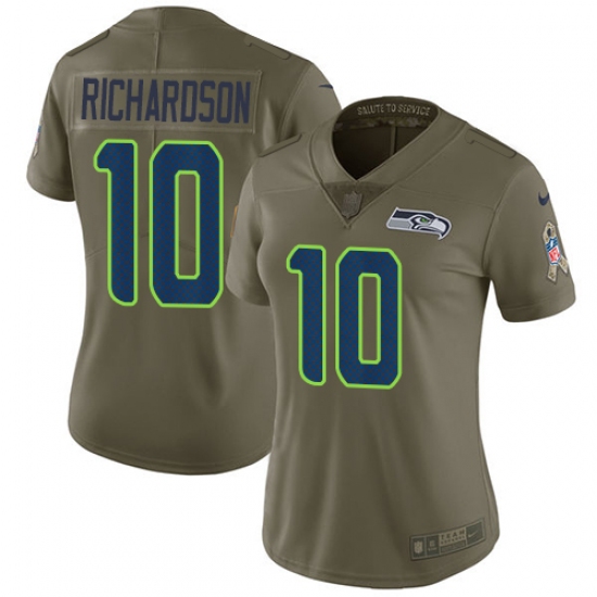 Women's Nike Seattle Seahawks #10 Paul Richardson Limited Olive 2017 Salute to Service NFL Jersey - Ujersey