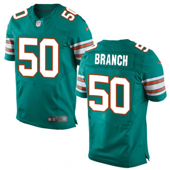 Men's Nike Miami Dolphins #50 Andre Branch Elite Aqua Green Alternate NFL Jersey - Ujersey
