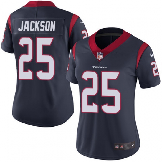 Women's Nike Houston Texans #25 Kareem Jackson Limited Navy Blue Team Color Vapor Untouchable NFL Jersey - Ujersey