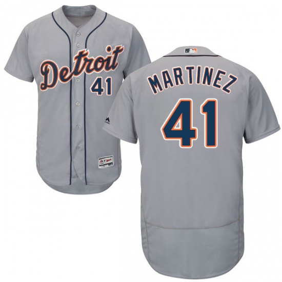 Men's Majestic Detroit Tigers #41 Victor Martinez Grey Road Flex Base Authentic Collection MLB Jersey - Ujersey