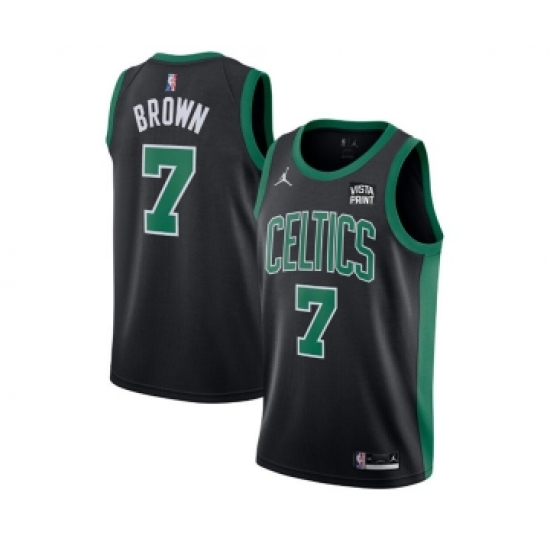 Men's Boston Celtics #7 Jaylen Brown 75th Anniversary Black Stitched Basketball Jersey - Ujersey
