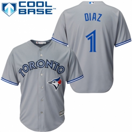 Youth Majestic Toronto Blue Jays #1 Aledmys Diaz Authentic Grey Road MLB Jersey - Ujersey