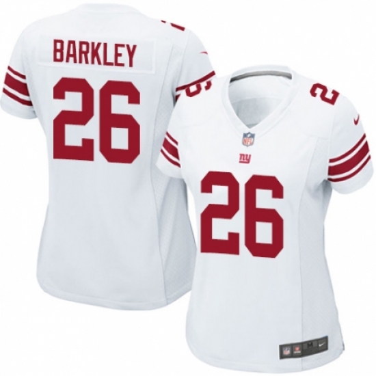 Women's Nike New York Giants #26 Saquon Barkley Game White NFL Jersey - Ujersey