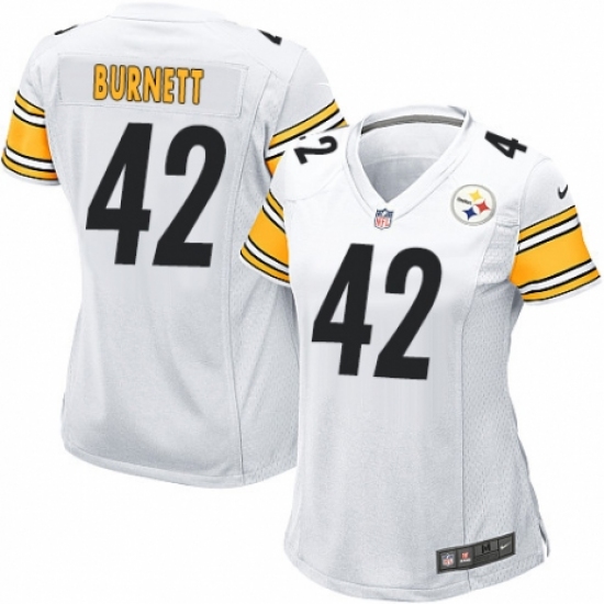 Women's Nike Pittsburgh Steelers #42 Morgan Burnett Game White NFL Jersey - Ujersey