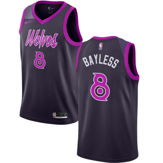 Women's Nike Minnesota Timberwolves #8 Jerryd Bayless Swingman Purple NBA Jersey - City Edition - Ujersey