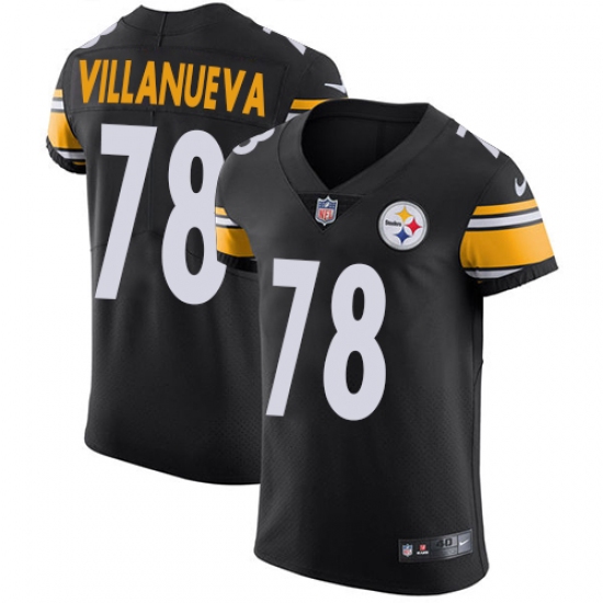 Men's Nike Pittsburgh Steelers #78 Alejandro Villanueva Black Team Color Vapor Untouchable Elite Player NFL Jersey - Ujersey