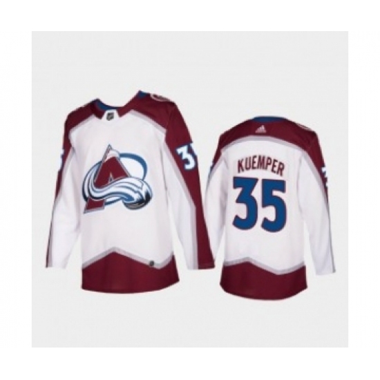 Men's Colorado Avalanche #35 Darcy Kuemper White Adidas Stitched NHL Jersey