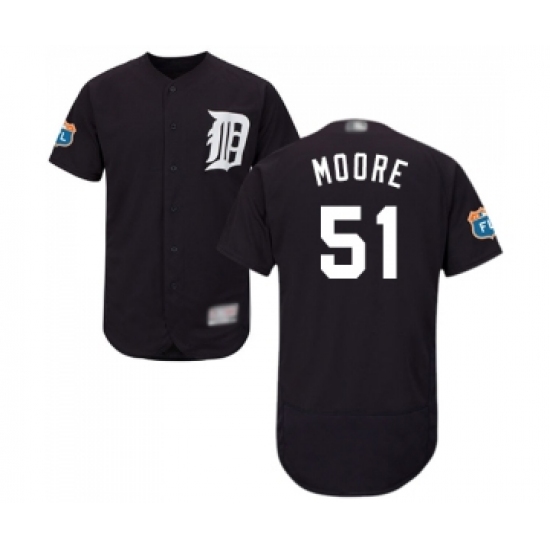 Men's Detroit Tigers #51 Matt Moore Navy Blue Alternate Flex Base Authentic Collection Baseball Jersey - Ujersey