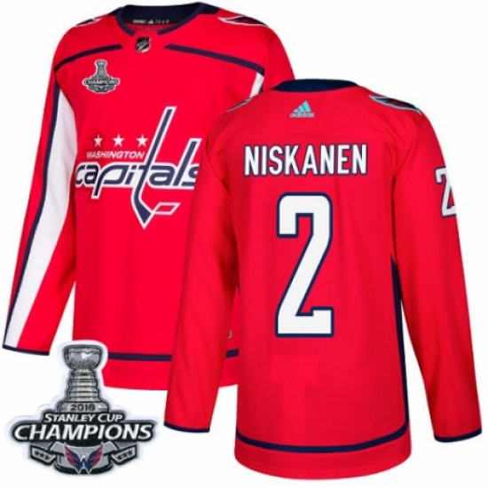 Youth Adidas Washington Capitals #2 Matt Niskanen Authentic Red Home 2018 Stanley Cup Final Champions NHL Jersey - Ujersey