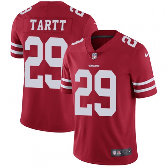 Youth Nike San Francisco 49ers #29 Jaquiski Tartt Red Team Color Vapor Untouchable Limited Player NFL Jersey - Ujersey