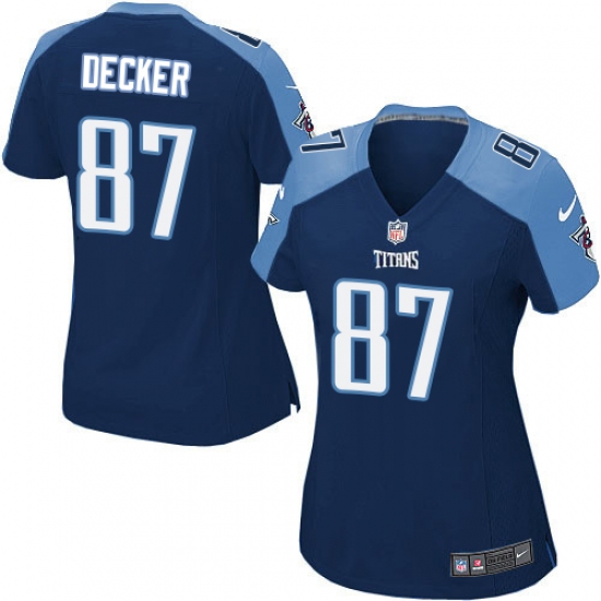 Women's Nike Tennessee Titans #87 Eric Decker Game Navy Blue Alternate NFL Jersey - Ujersey