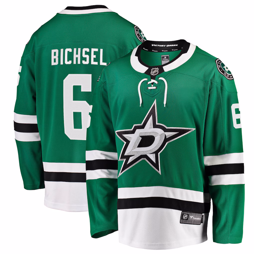 Men's Dallas Stars Lian Bichsel Fanatics Kelly Green Home Breakaway Jersey - ujerseystore