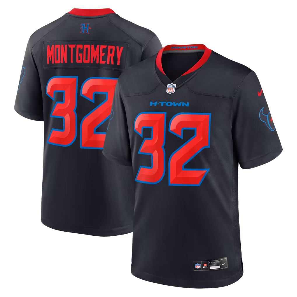Men's Houston Texans David Montgomery Nike Navy Alternate Game Jersey - Ujersey Shop