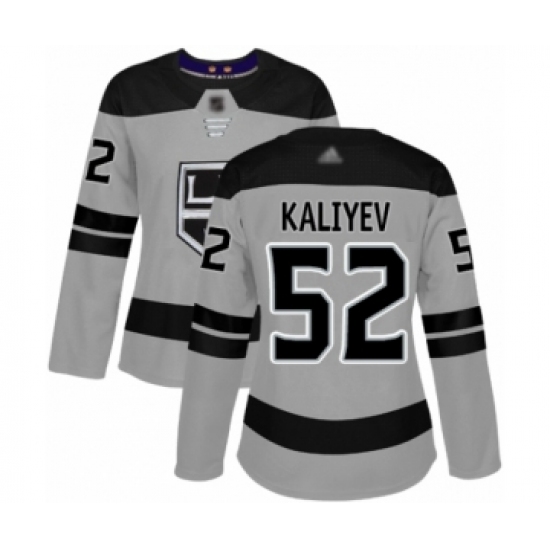 Women's Los Angeles Kings #52 Arthur Kaliyev Authentic Gray Alternate Hockey Jersey - Ujersey