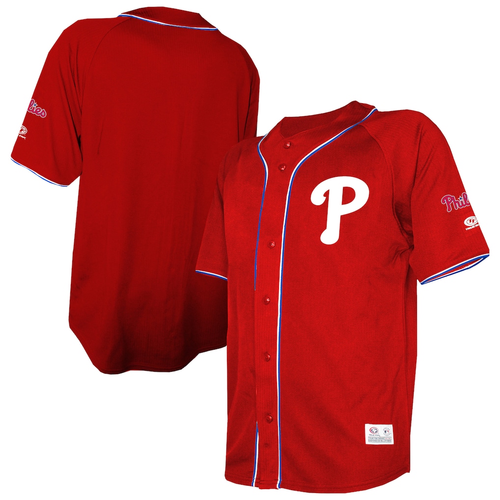 Men's Philadelphia Phillies Stitches Red Team Color Full-Button Fashion Jersey - Ujersey