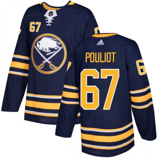Men's Adidas Buffalo Sabres #67 Benoit Pouliot Authentic Navy Blue Home NHL Jersey - Ujersey