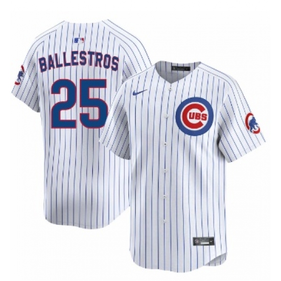 Men's Chicago Cubs #25 Moises ballesteros White Cool Base Stitched Baseball Jersey - Ujersey