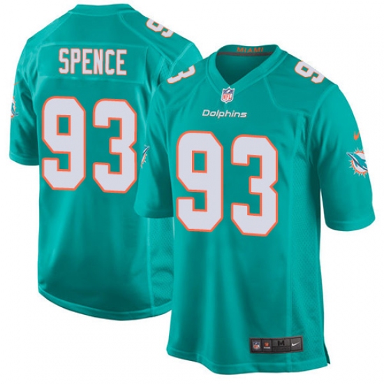 Men's Nike Miami Dolphins #93 Akeem Spence Game Aqua Green Team Color NFL Jersey - Ujersey