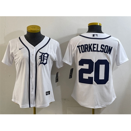 Women's Detroit Tigers #20 Spencer Torkelson White Cool Base Stitched Baseball Jersey(Run Small) - Ujersey
