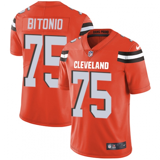 Men's Nike Cleveland Browns #75 Joel Bitonio Orange Alternate Vapor Untouchable Limited Player NFL Jersey - Ujersey