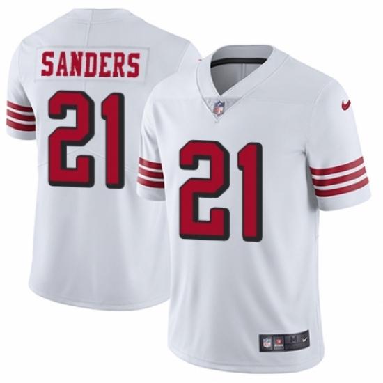Youth Nike San Francisco 49ers #21 Deion Sanders Limited White Rush Vapor Untouchable NFL Jersey - Ujersey