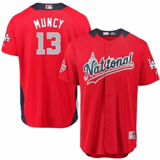 Youth Majestic Los Angeles Dodgers #13 Max Muncy Game Red National League 2018 MLB All-Star MLB Jersey - Ujersey