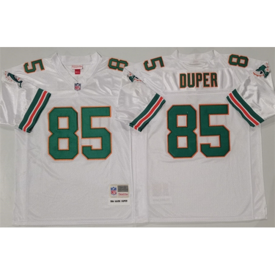 Men's Miami Dolphins #85 Mark Duper White Throwback Stitched Football Jersey