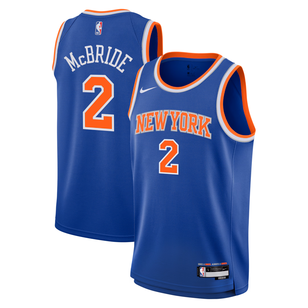 Youth New York Knicks Miles McBride Nike Blue Swingman Jersey - Icon Edition