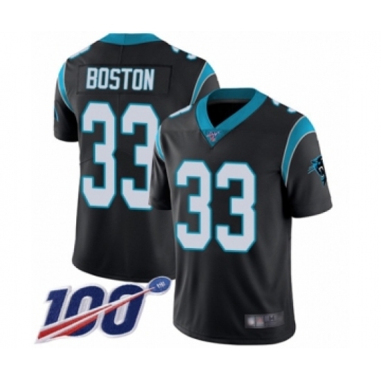 Men's Carolina Panthers #33 Tre Boston Black Team Color Vapor Untouchable Limited Player 100th Season Football Jersey - Ujersey