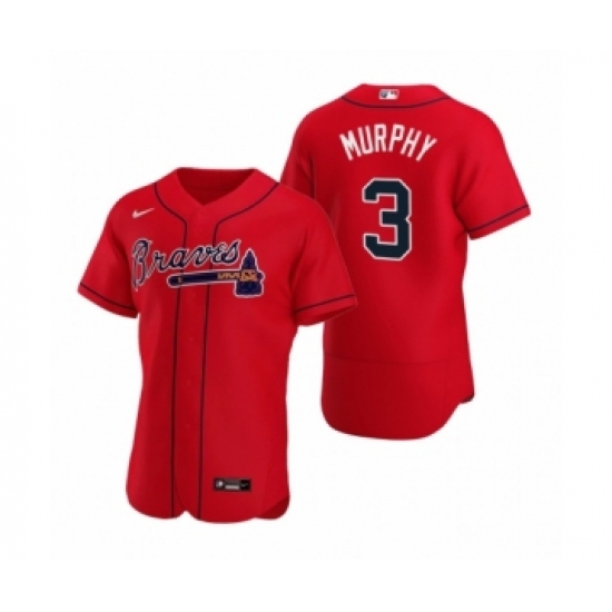 Men's Atlanta Braves #3 Dale Murphy Nike Red Authentic 2020 Alternate Jersey