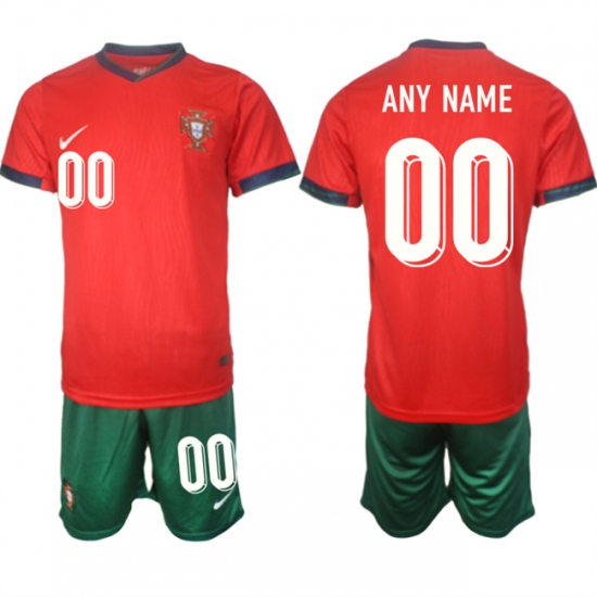 Men's Portugal Team Custom 2024-25 Red Home Soccer Jersey Suit - Ujersey