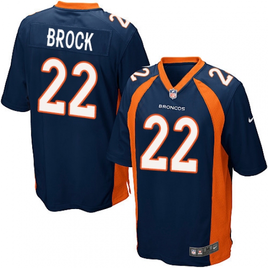 Men's Nike Denver Broncos #22 Tramaine Brock Game Navy Blue Alternate NFL Jersey - Ujersey