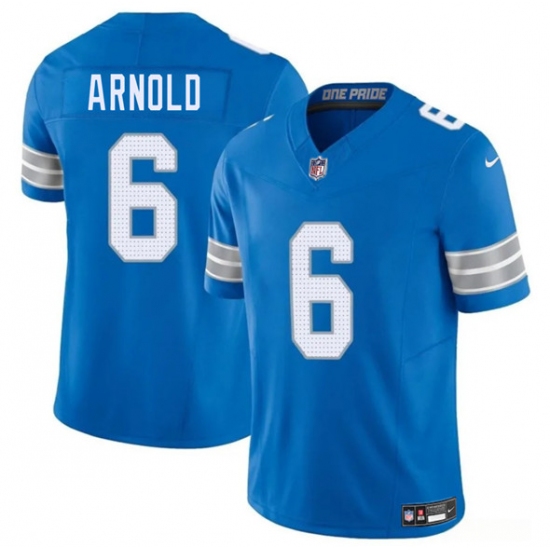 Men's Detroit Lions #6 Terrion Arnold Blue 2025 F.U.S.E. Vapor Limited Football Stitched Jersey - Ujersey