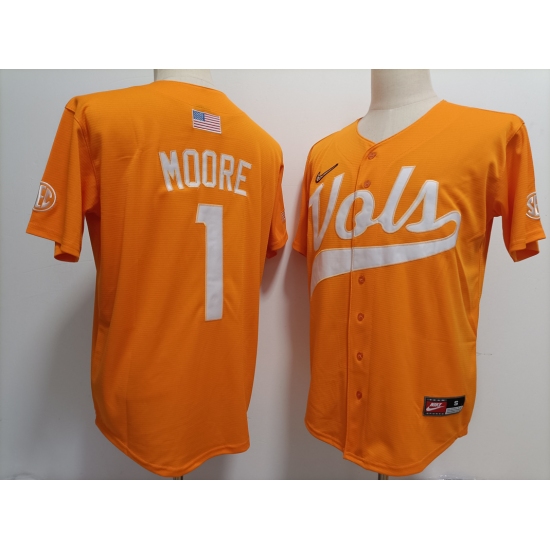 Men's Tennessee Volunteers #1 Christian Moore Orange Stitched Jersey - Ujersey